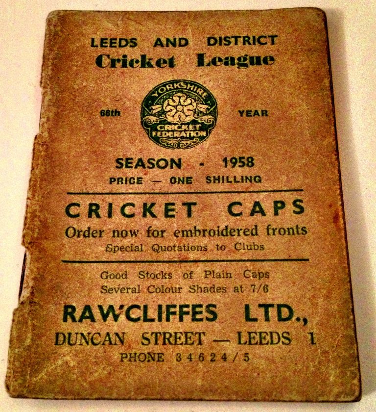 Leeds & District Cricket League Handbook 1958
