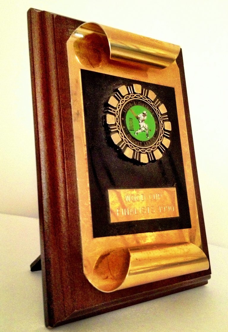 Woodcup Final 1990 Runners Up Trophy